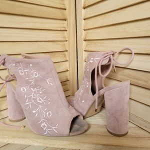 Light pink seeded embroidered heel (Charlotte Russe)